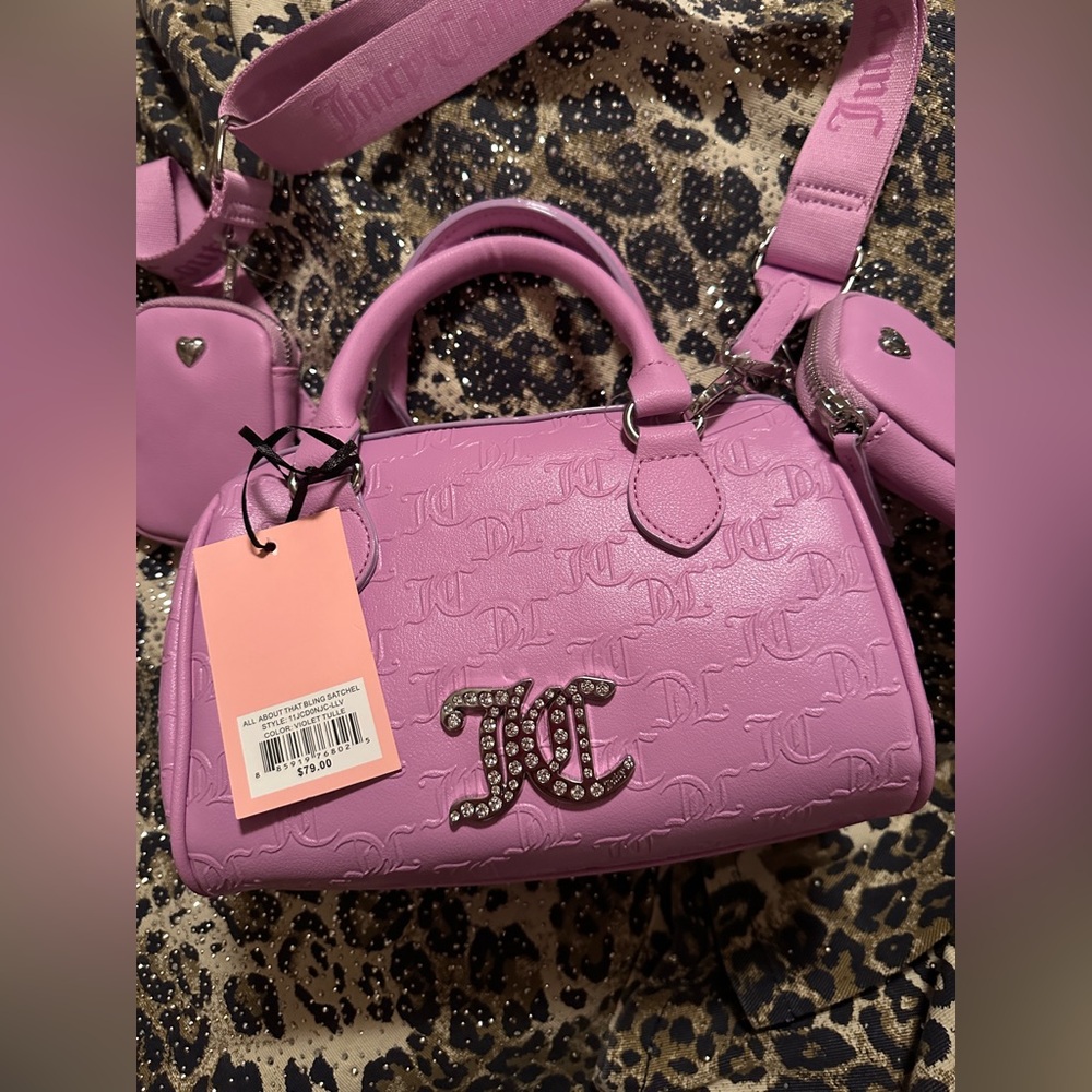 purple juicy couture embossed embellished bag🫶🏽💜✨
